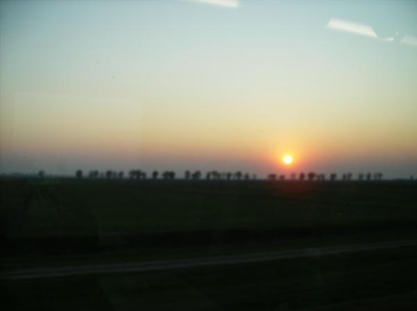 La Plaine roumaine -coucher du soleil